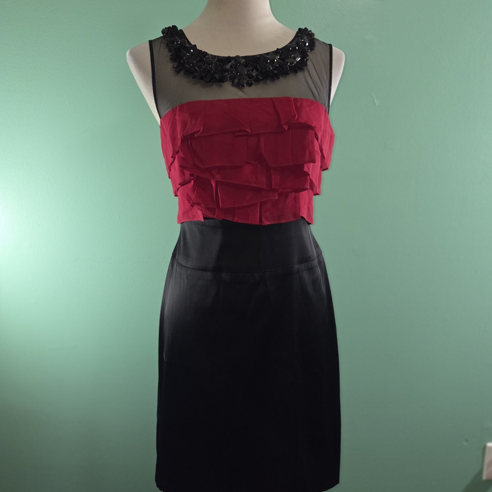 BCBGMaxAzria Red and Black Dress